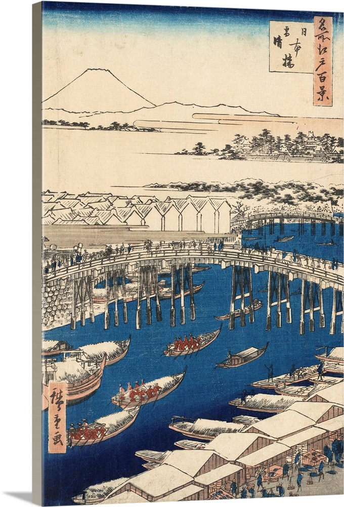 Ando, Hiroshige, 1797-1858. Nihonbashi yukibare. Date Created/Published: 1856. Color woodblock print; 33.9 x 22 cm. Print ...