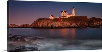 Nubble lighthouse at holiday time