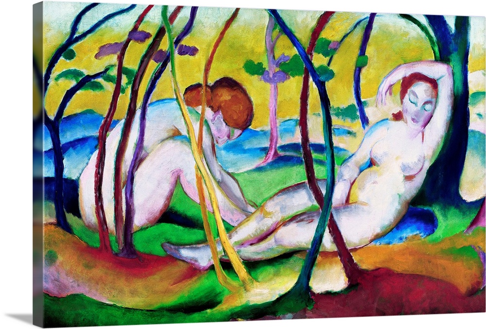 Franz Marc (German, 18801916), Nudes under Trees, 1911, oil on canvas, 110 x 180 cm (43.3 x 70.9 in), Museum Kunstpalast, ...