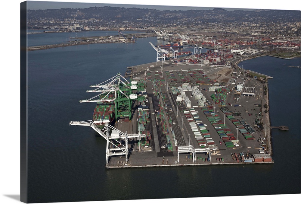 Aerial image of the port of Oakland, California. The second largest container port on the West coast.