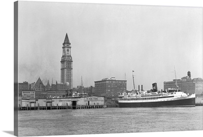 Ocean Liner in Boston Harbor