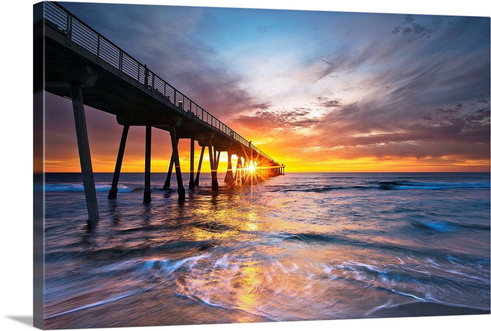 Ocean sunset, Hermosa Beach, California Wall Art, Canvas