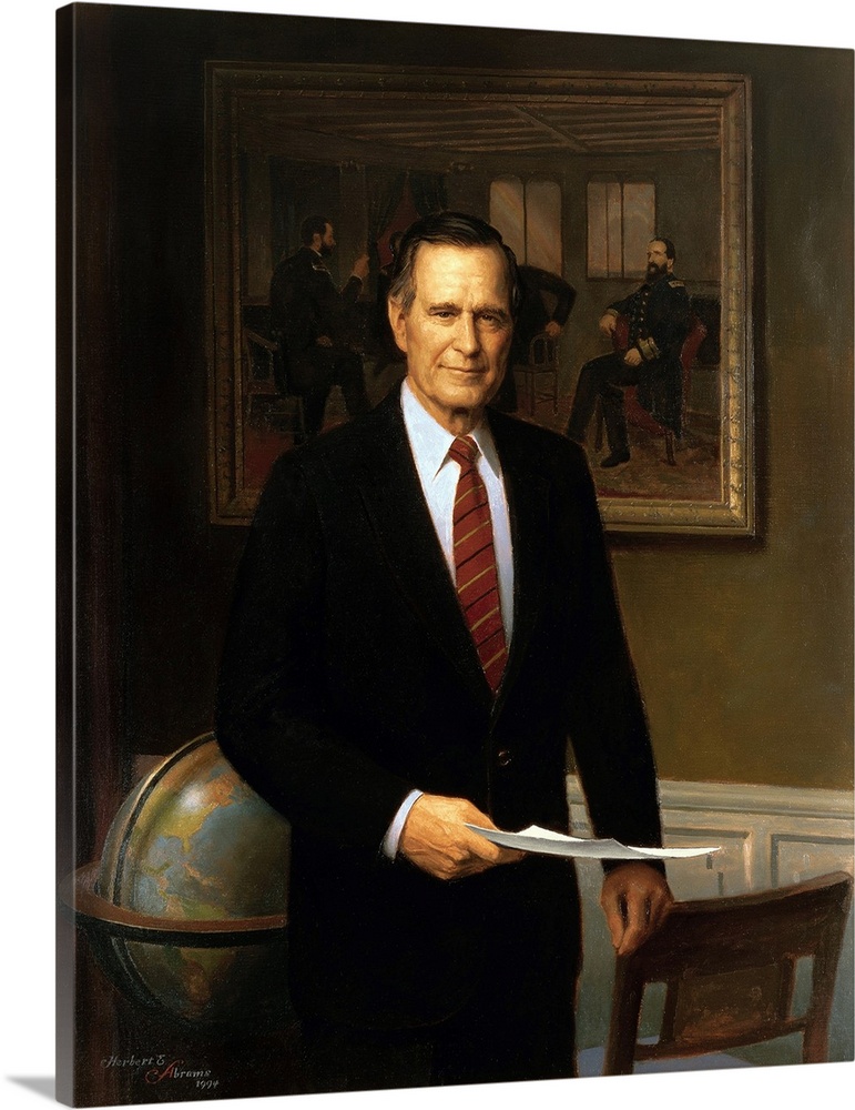 Official White House Portrait Of H. W. Bush By Herbert Abrams