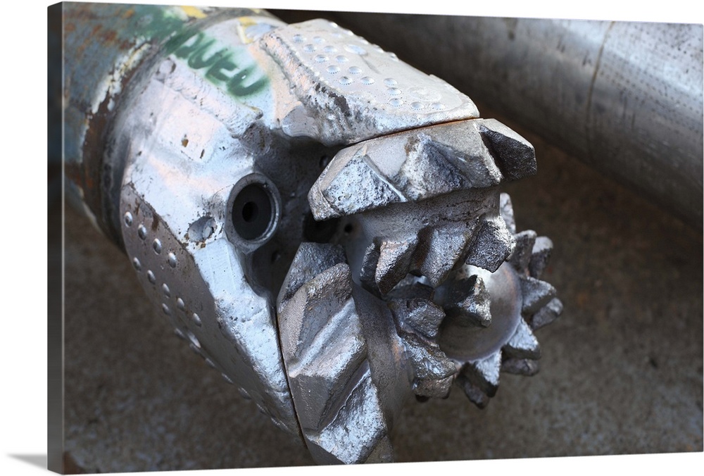 drill bit and pipe on an oil rig