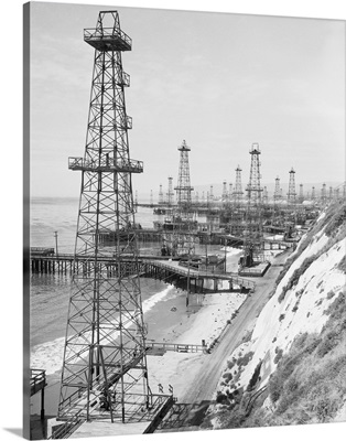 Oil Well Field, Goleta, California, 1942