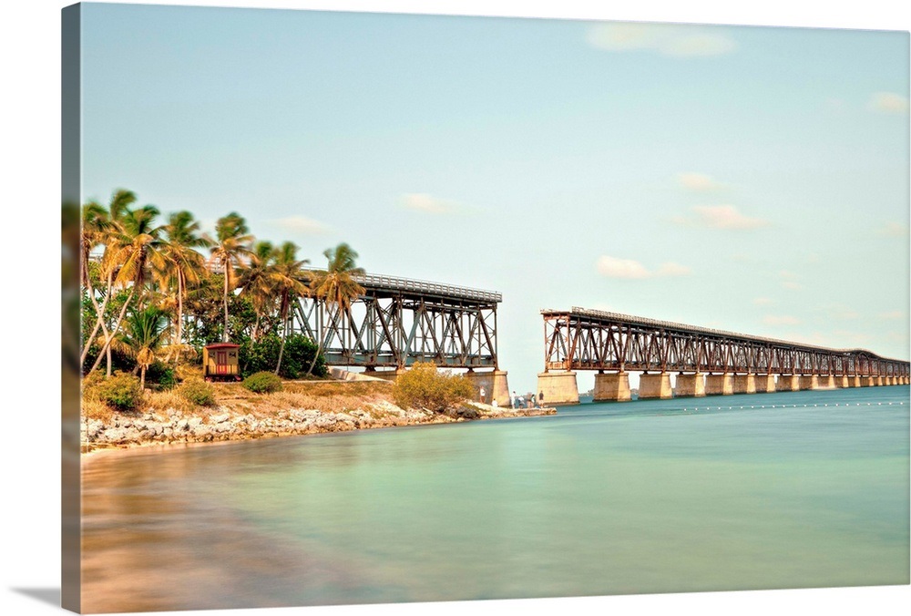 Old Bahia Honda Rail Bridge at Florida Keys Wall Art, Canvas Prints