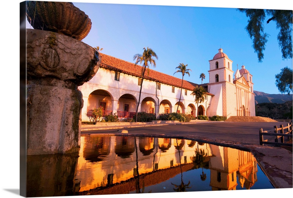 The historic Old Mission Santa Barbara founded in 1786 by the Spanish Franciscans and the tenth of 21 California Missions,...