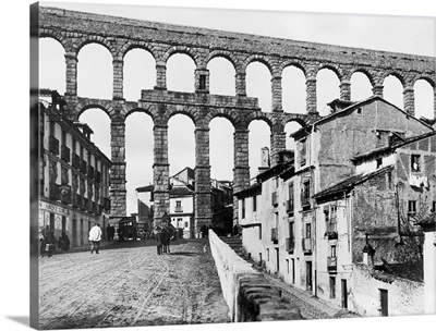 Old Roman Aqueduct At Entrance To Segovia