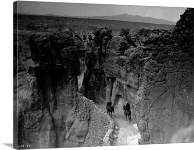 Old Trail At Acoma By Edward S. Curtis