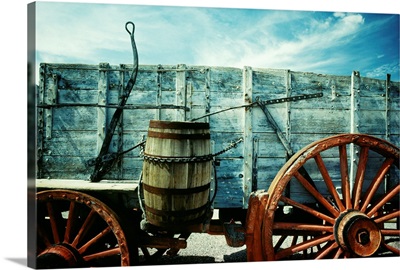 Old wagon and barrel