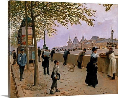 On The Banks Of The River Seine By Jean Beraud