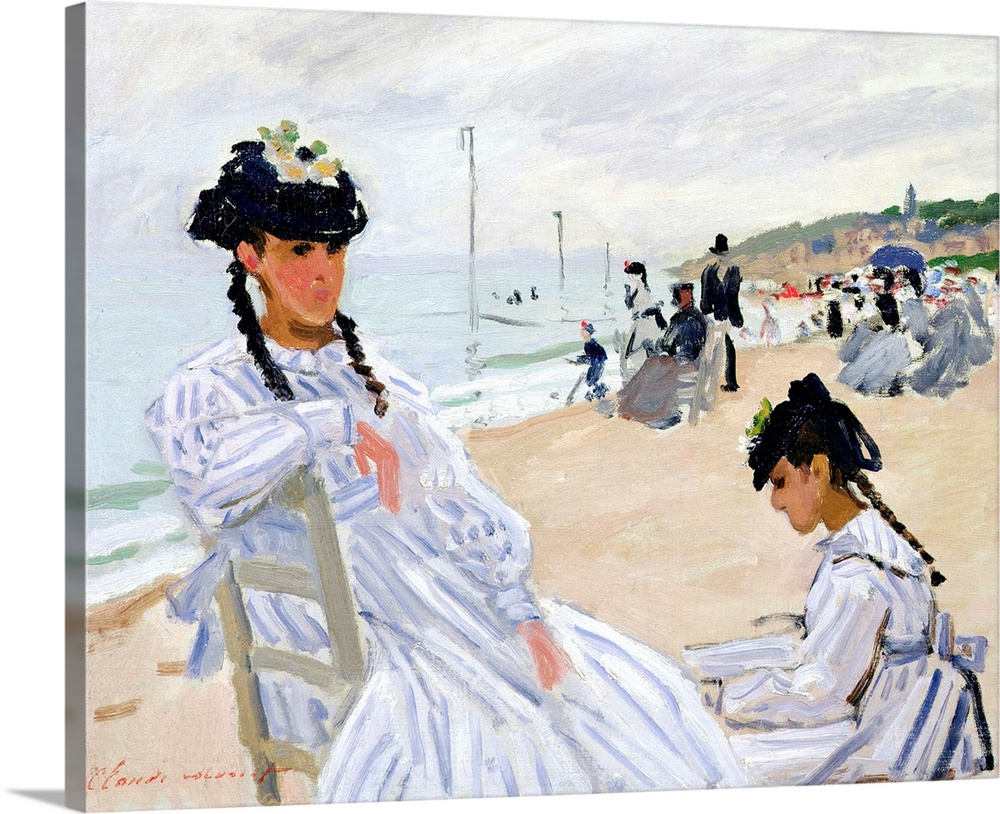 1870 by Claude Monet Art Print Seascape Ocean Poster 11x14 Beach at Trouville 