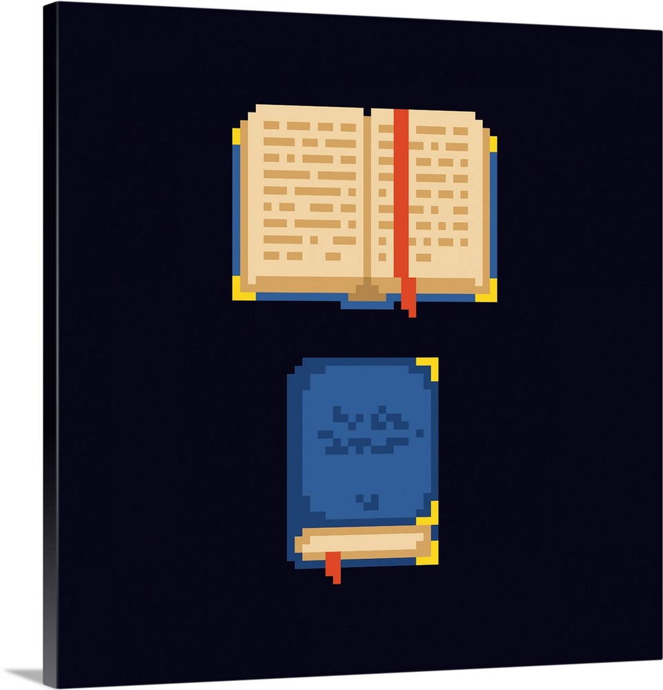 Opened And Closed Book Pixel Art Wall Art, Canvas Prints, Framed Prints,  Wall Peels
