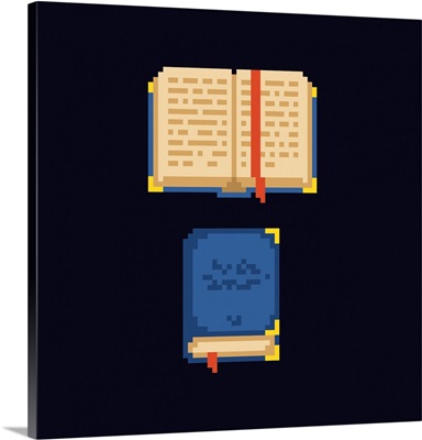Opened And Closed Book Pixel Art