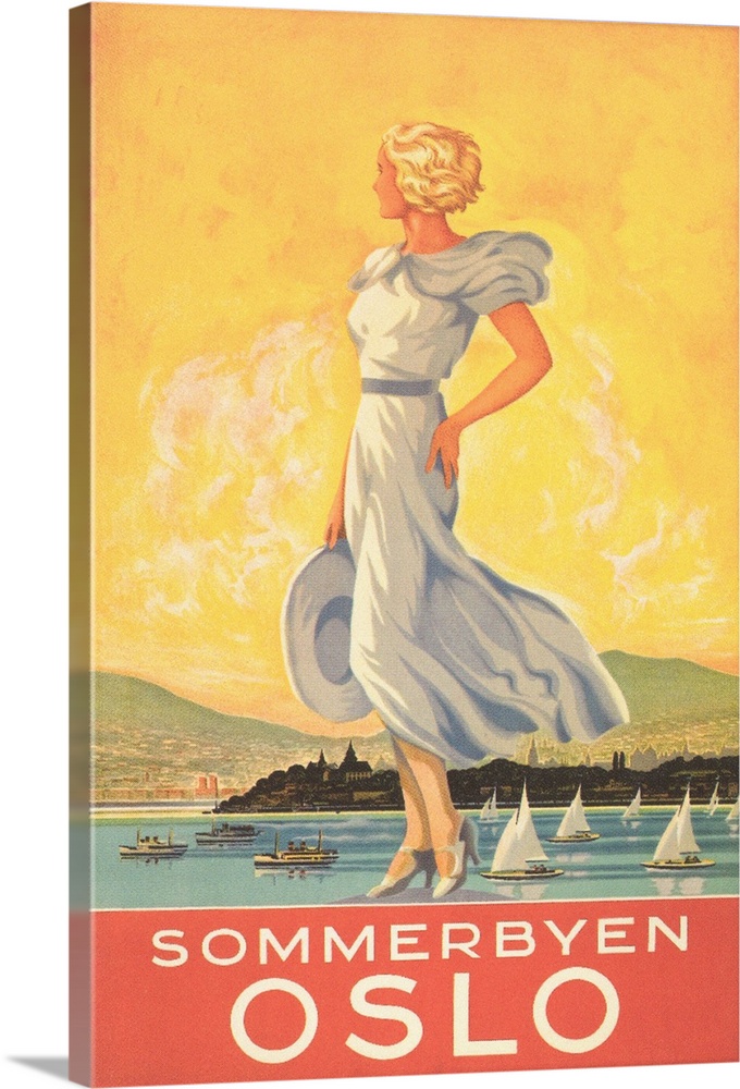 Oslo Travel Poster, Sommerbyen