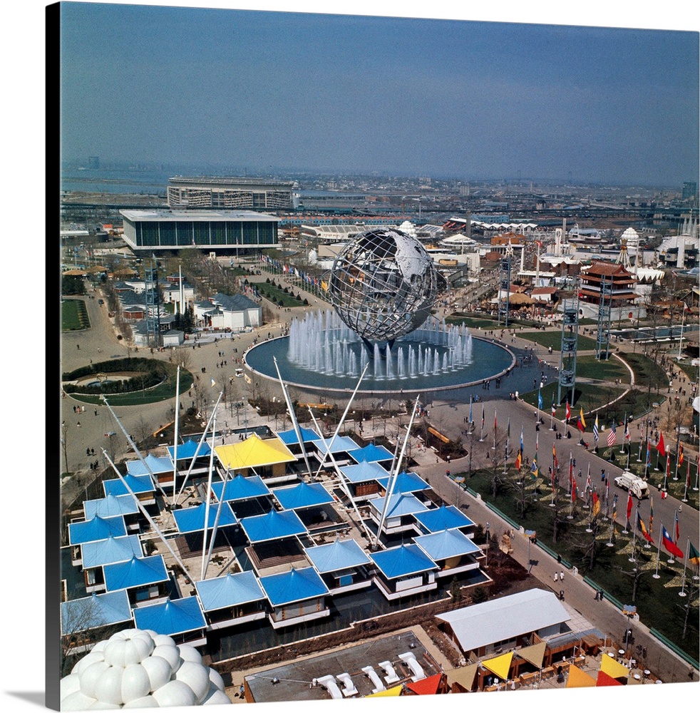 New York: Views of the grounds of the New York World's Fair made from the Swiss Sky Ride is shown.