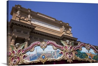 Painted carousel with pictures of Florence and Sienna, Piazza della Repubblica