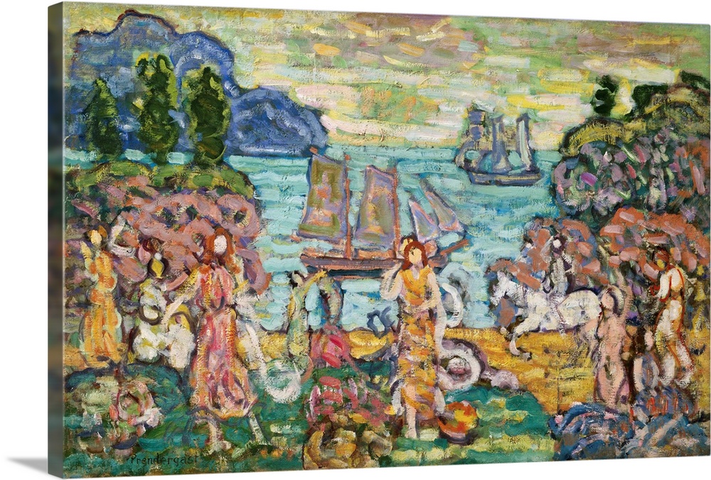 Painting Of A Seaside Scene By Maurice Prendergast