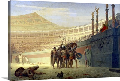 Painting of gladiators saluting Caesar by Jean-Leon Gerome