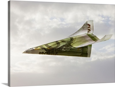 Paper airplane made out of money