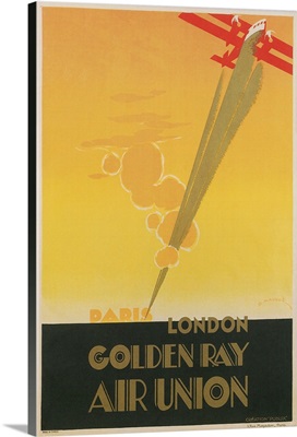 Paris London Golden Ray Air Union Poster