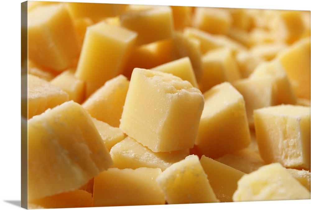 Parmigiano Reggiano cheese in cubes