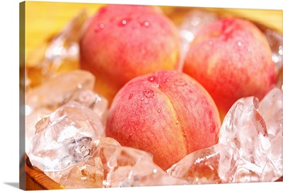 Peaches in Ice Bucket