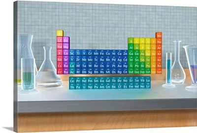 Periodic Table Of The Elements With Glassware