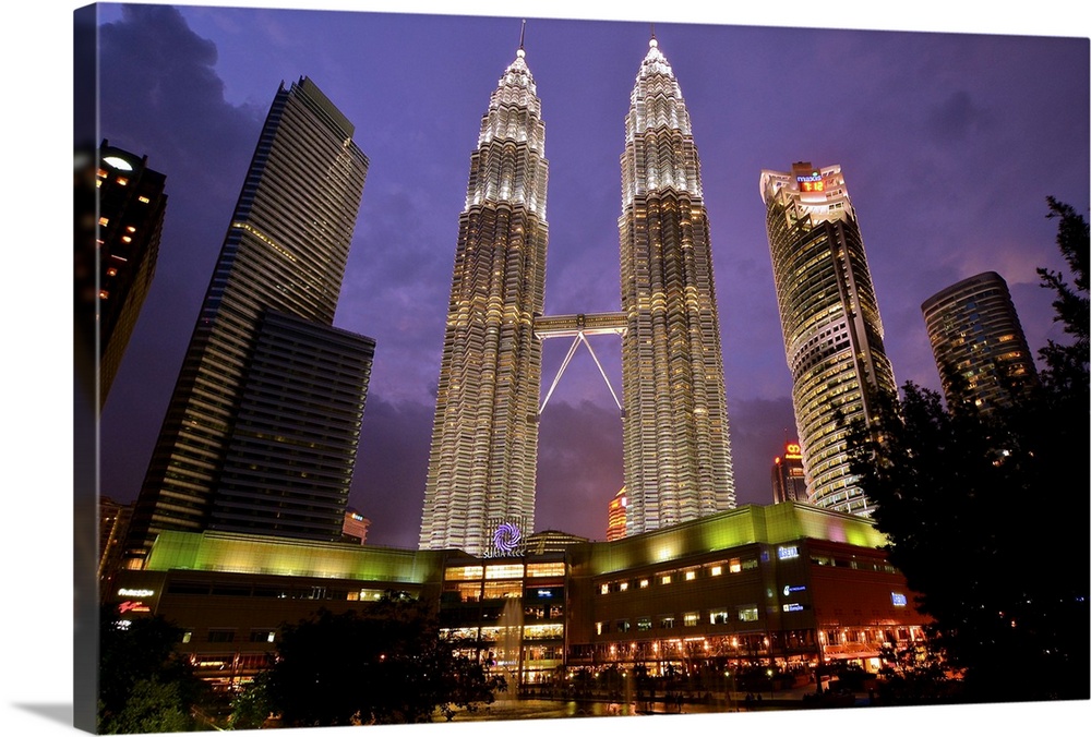 Petronas Twin Towers and Suria KLCC Shopping Complex, Kuala Lumpur, Malaysia.