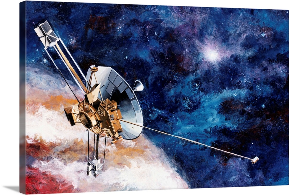 Mountain View, Ca.: Artist rendering of Pioneer 10, an American Spaceprobe launched 10 years ago, will pass Pluto hurling ...