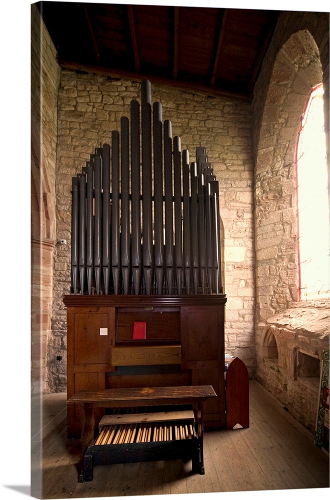 Pipe organ, church, Holy Island, Bewick, England