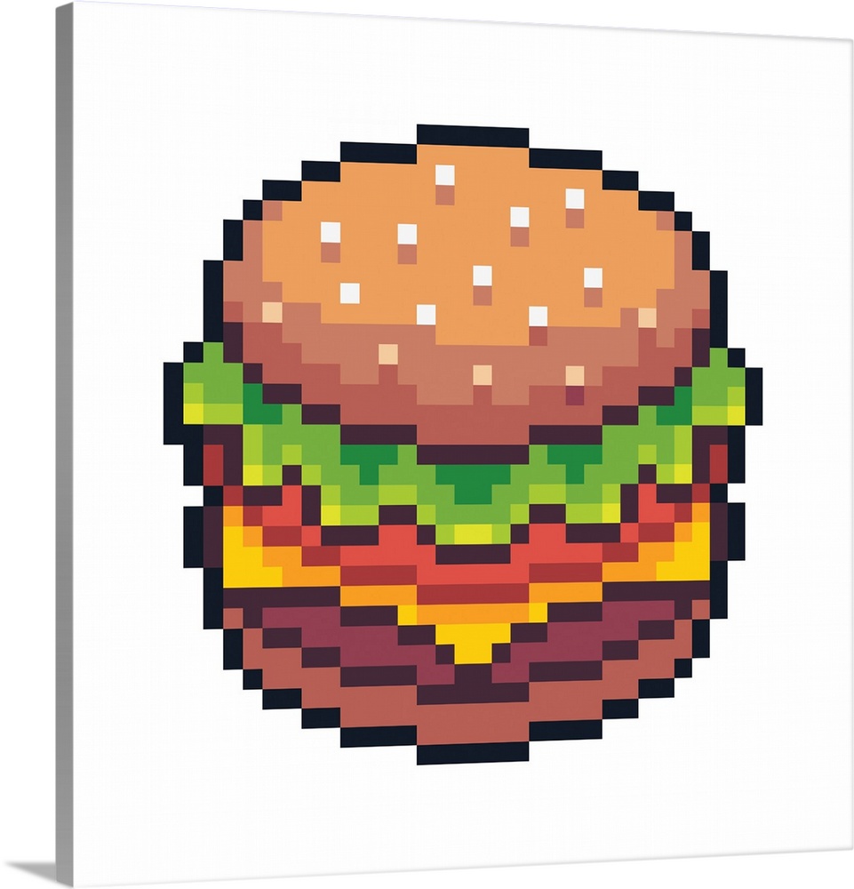 Pixel Burger Wall Art, Canvas Prints, Framed Prints, Wall Peels | Great Big  Canvas