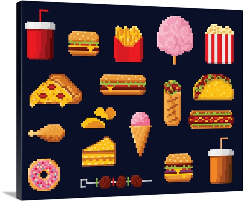 Pixel Fast Food | Great Big Canvas