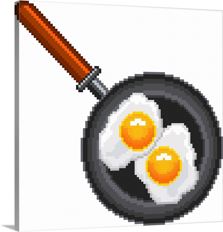 Pixel Fried Eggs | Great Big Canvas