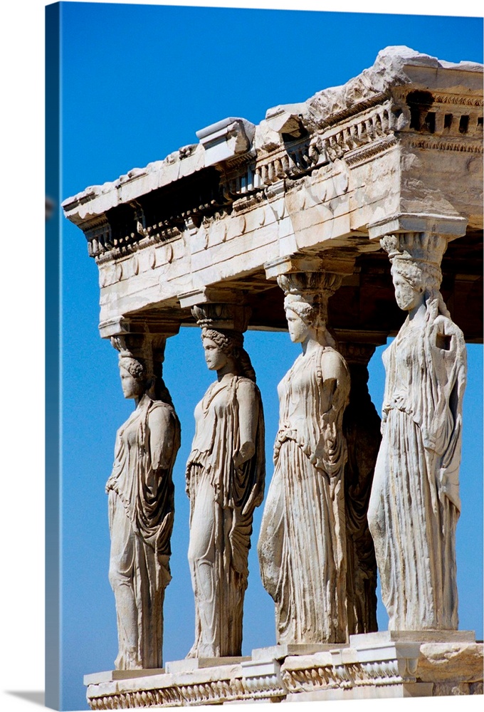 Greece, Athens, Acropolis, Parthenon, Erechtheum, Porch of Caryatids