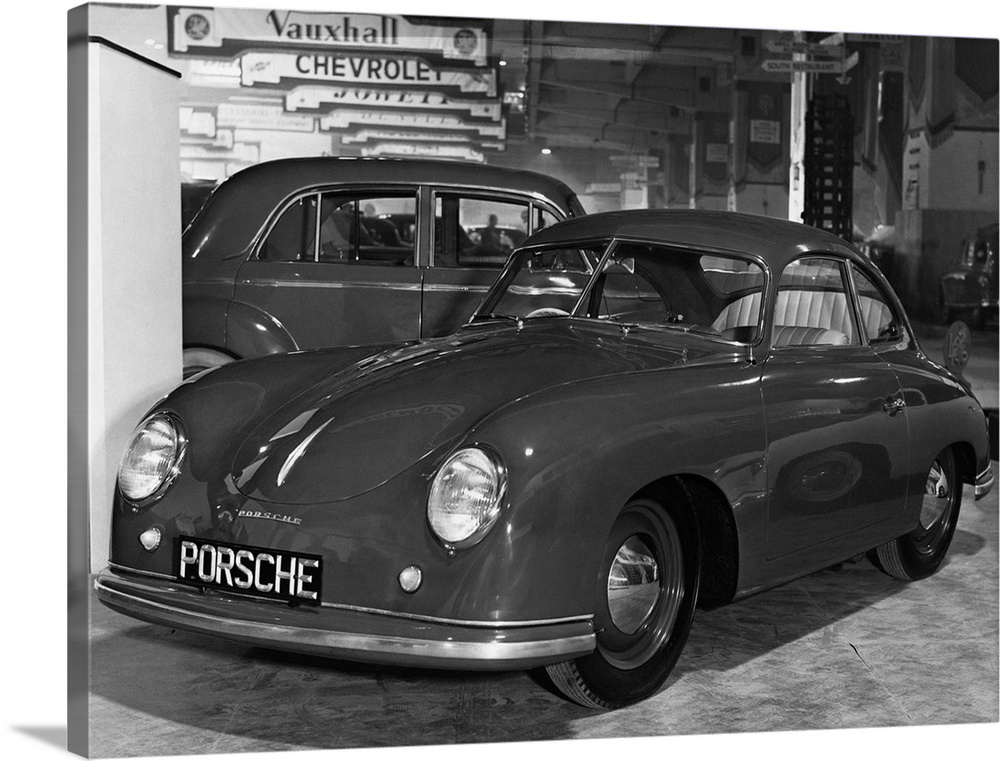 The German Porshe automobile displayed at the Motor Show in Earl's Court in 1951. This is the only car to be produced in S...