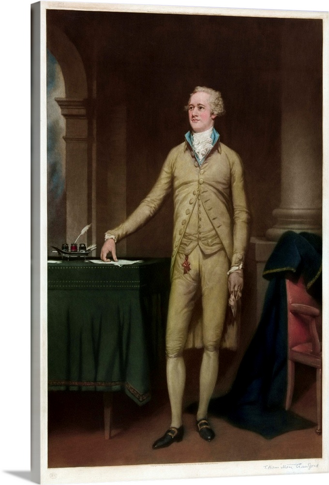 Thomas Hamilton Crawford, Full-Length Portrait of Alexander Hamilton, 1932, published by Frost & Reed, color mezzotint.