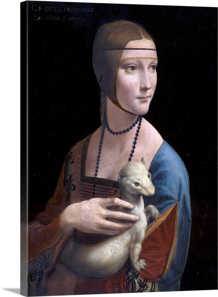 Portrait of Cecilia Gallerani (Lady with the Ermine), also known as La Belle Feroniere. Circa 1488. Oil on wood, 54.8 x 40...
