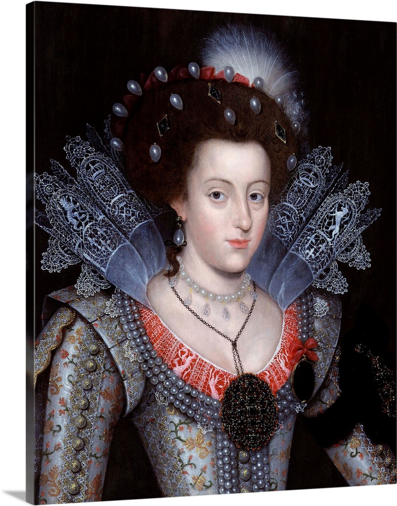 Portrait of Elizabeth Stuart, Queen of Bohemia (called the Winter Queen) by an unknown artist, 1613, oil on canvas, Nation...