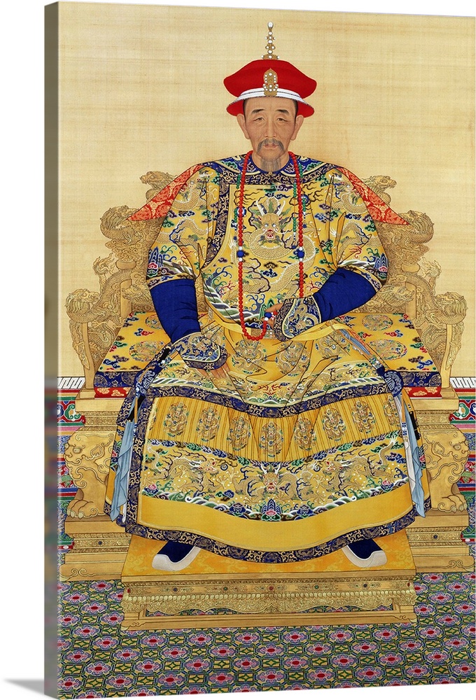 Portrait of the Qing emperor Kangxi, (1661 - 1722). Color on silk. Palace Museum, Beijing, China.