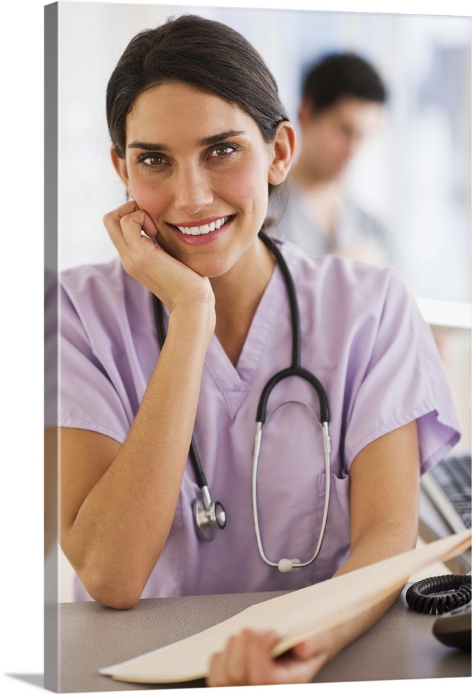 USA, New Jersey, Jersey City, Portrait of female nurse