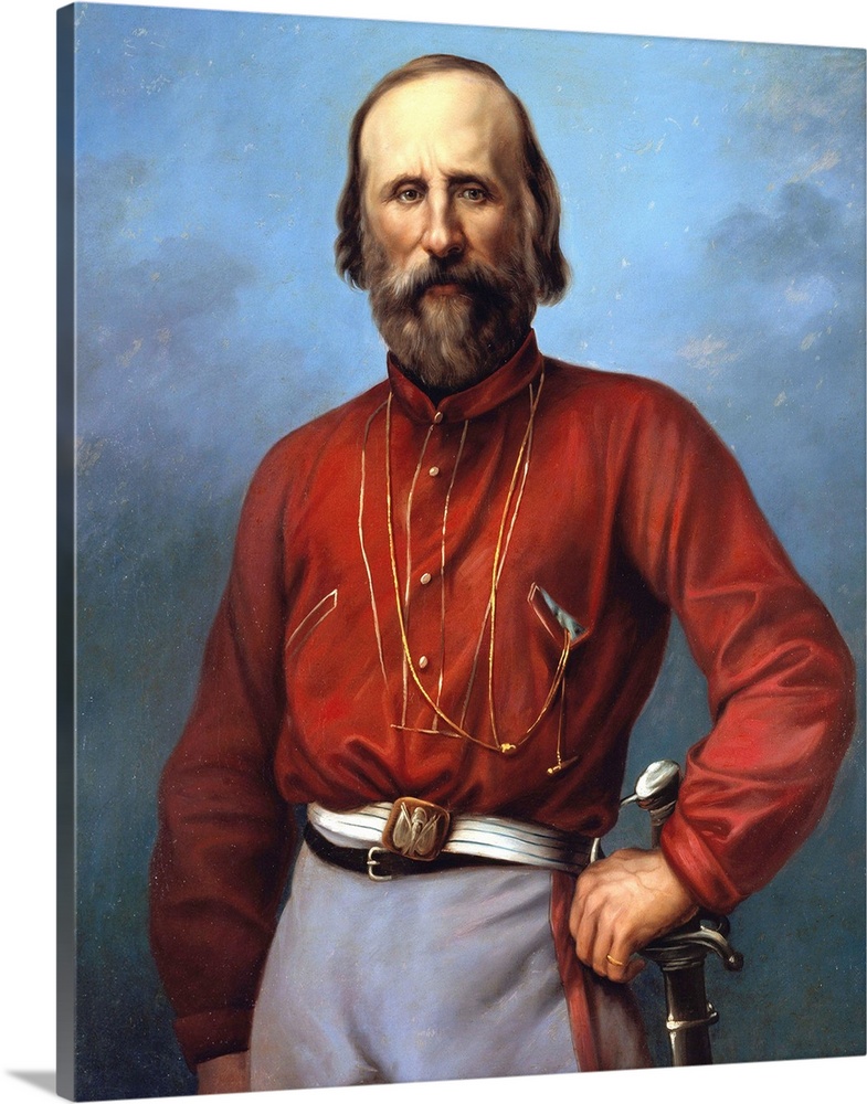 Portrait of Giuseppe Garibaldi, Italian patriot and soldier of the Risorgimento - Anonymous painter - Brescia, private col...