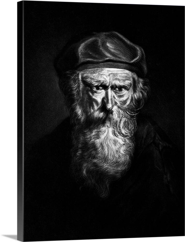 Portrait of Moses Maimonides, 1135-1204, Jewish philosopher. Mezzotint. Based on engraving by Marieuay. 18th century.