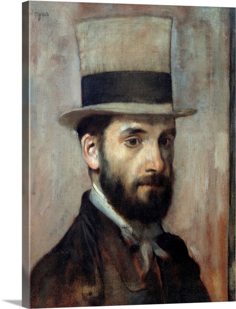 Portrait of Leon Joseph Florentin Bonnat (1833-1922). The artist wears a top hat. Painting by Edgar Degas (1834-1917), 186...