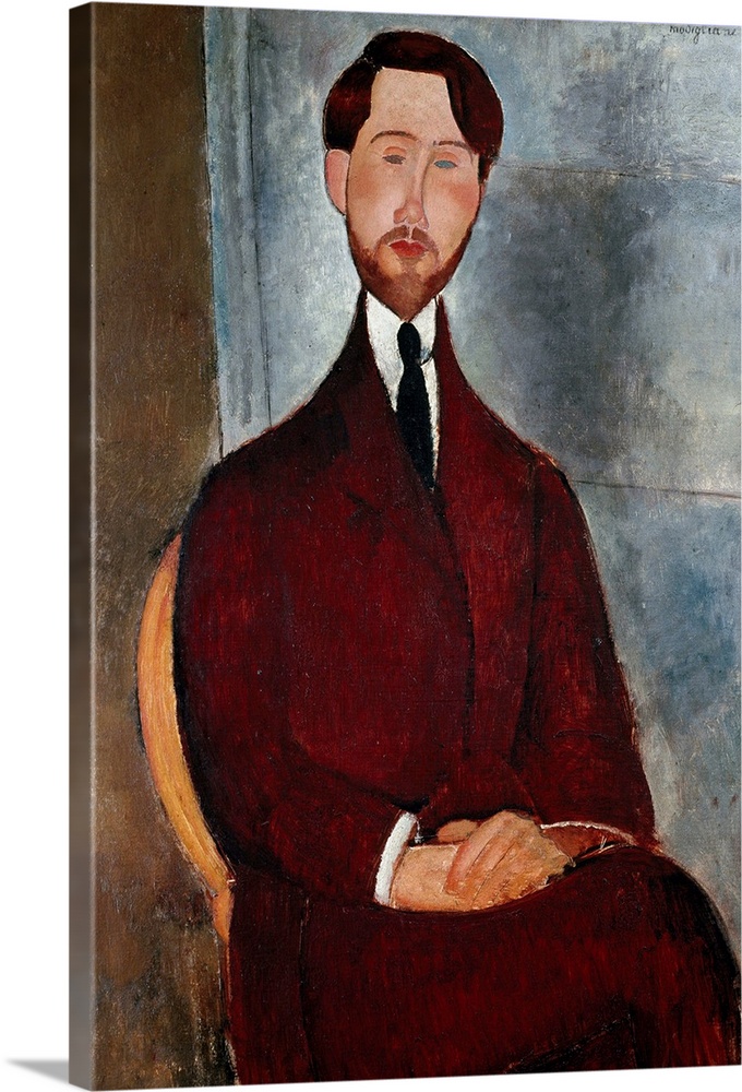 Portrait of Leopold Zborowski (1889-1932), polish poet and art dealer - Painting by Amedeo Modigliani (1884-1920), oil on ...