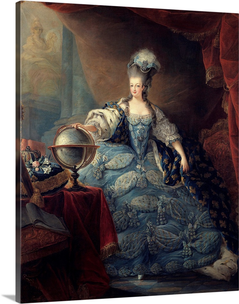 Full-length portrait of Marie Antoinette de Lorraine Habsburg (1754-1793) said Portrait with the Globe Marie Antoinette, Q...