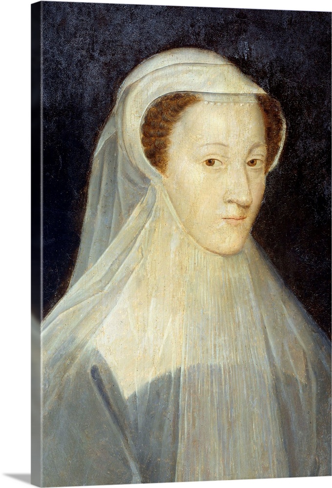 Portrait of Mary Stuart (1542-1587), Queen of France and later Queen of Scotland in mourning dress. Painting by the studio...