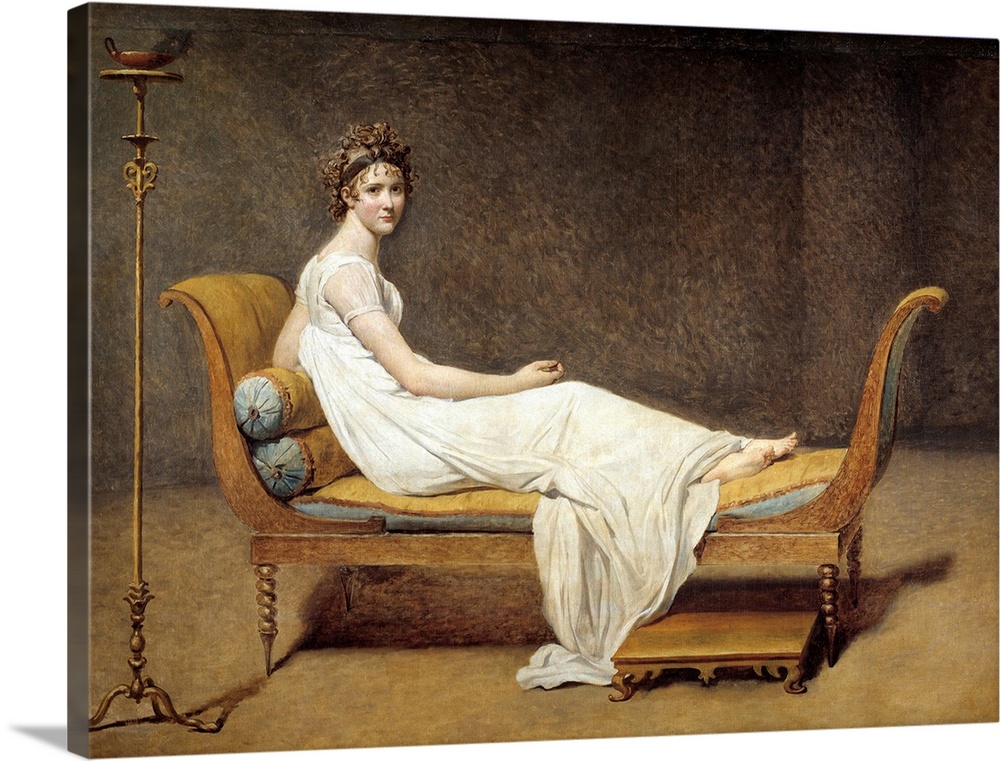 Portrait of Mrs Recamier (1777-1849), Jeanne Francoise called Juliette. Painting by Jacques Louis David (1748-1825), oil o...