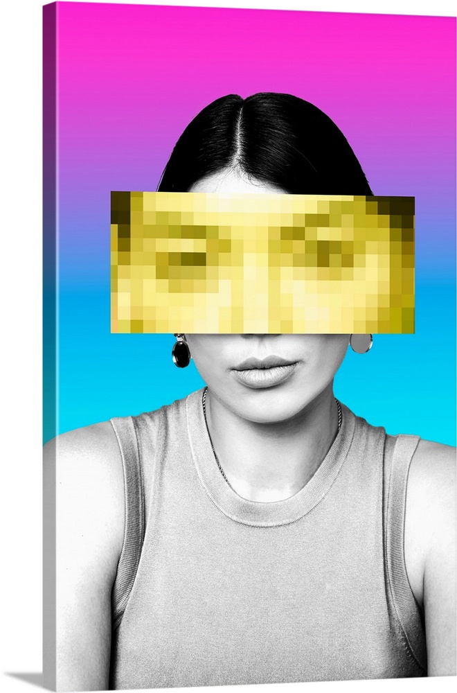 Collage image of woman exploring the concept of digital identity