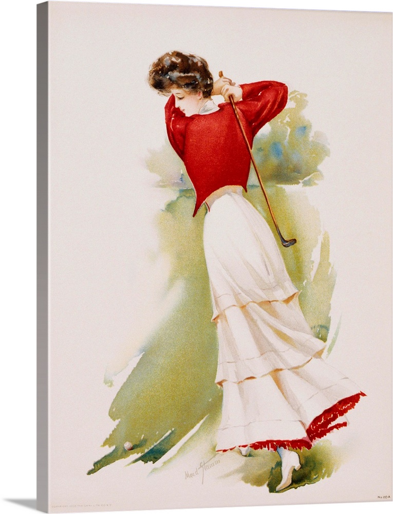 Poster Depicting A Woman Playing Golf